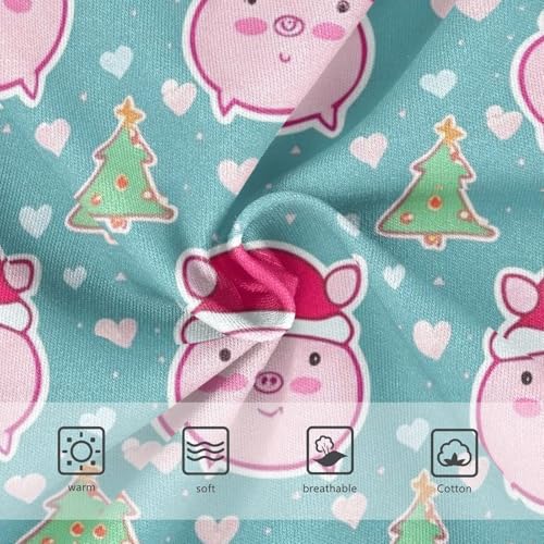 Toddler Underwear Custom 2t Cotton Cute Panties Girl Personalized Underpants Briefs Cute Pink Pig Christmas Tree Teal3