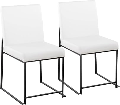 LumiSource High Back Fuji Dining Chair, Upholstered Dining Chairs, Contemporary Dining Chair, Kitchen Chairs for Dining Table, Dining Chairs Set of 2