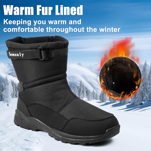 Men's Snow Boots Waterproof - Warm Fur Lined Men’s Winter Boots Insulated, Non-Slip Wear-Resistant Snow Boot for Men2