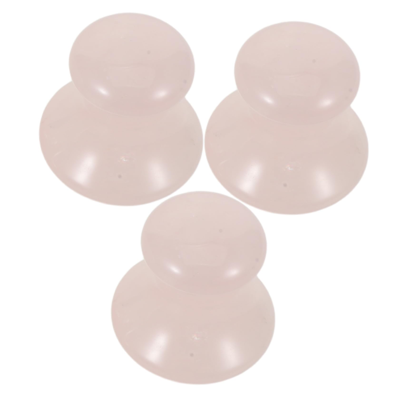 3pezzi Rullo di Rosa per Massaggio Viso Pietra Gua Sha Forma di Fungo per Massaggiare Viso e Migliorare Elasticità