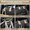 LivTee Car Purse Hook, Headrest Hook for Car, 4 Pack Universal Auto Car Seat Headrest Hook Hangers Organizer for Purse Coat Umbrellas Grocery Bags Handbag, Car Accessories - Carbon Fiber Beige #4