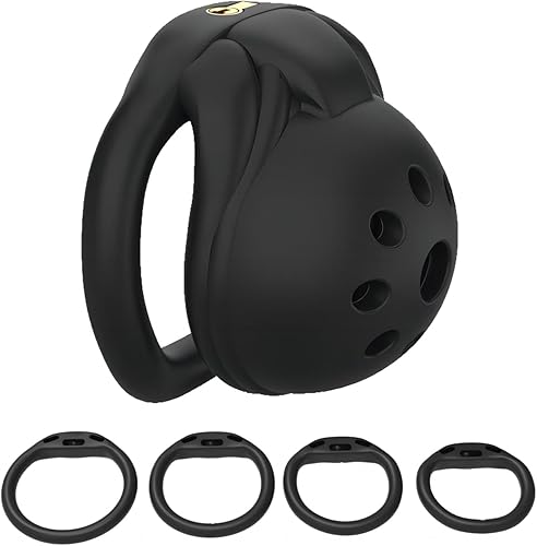 Jaula de castidad Sissy para hombres, dispositivo de castidad con bloqueo invisible y 4 mosquetones de diferentes tamaños, juguetes sexuales SM para