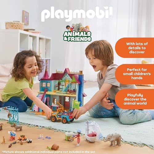 PLAYMOBIL Animals & Friends Colourful Animal Villa, Toy from 4 Years, Gift for Children, Promotes Creativity and Handling of Animals, With Animals, Figures & Accessories, 71852