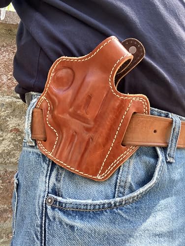 Cal38 Leather OWB Holster for Taurus Tracker 44 Magnum with 2.5' Barrel (R.H) Tan