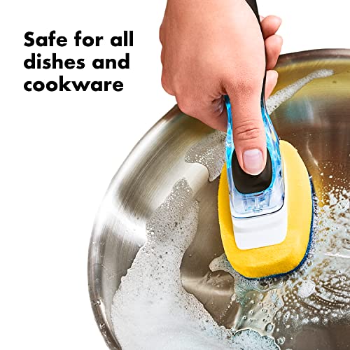 Image of OXO Good Grips Soap Dispensing Dish Scrub Refills - 2 Pack | Durable Scrub Pads Refills, Safe for Non-Stick Cookware, Ideal for Cleaning Dishes, Pots & Pans