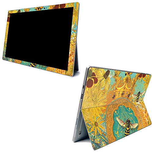 Image of MightySkins Carbon Fiber Skin for Microsoft Surface Pro 7 - Bee Queen | Textured Carbon Fiber Finish | Easy to Apply, Remove, and Change Styles | Made in The USA