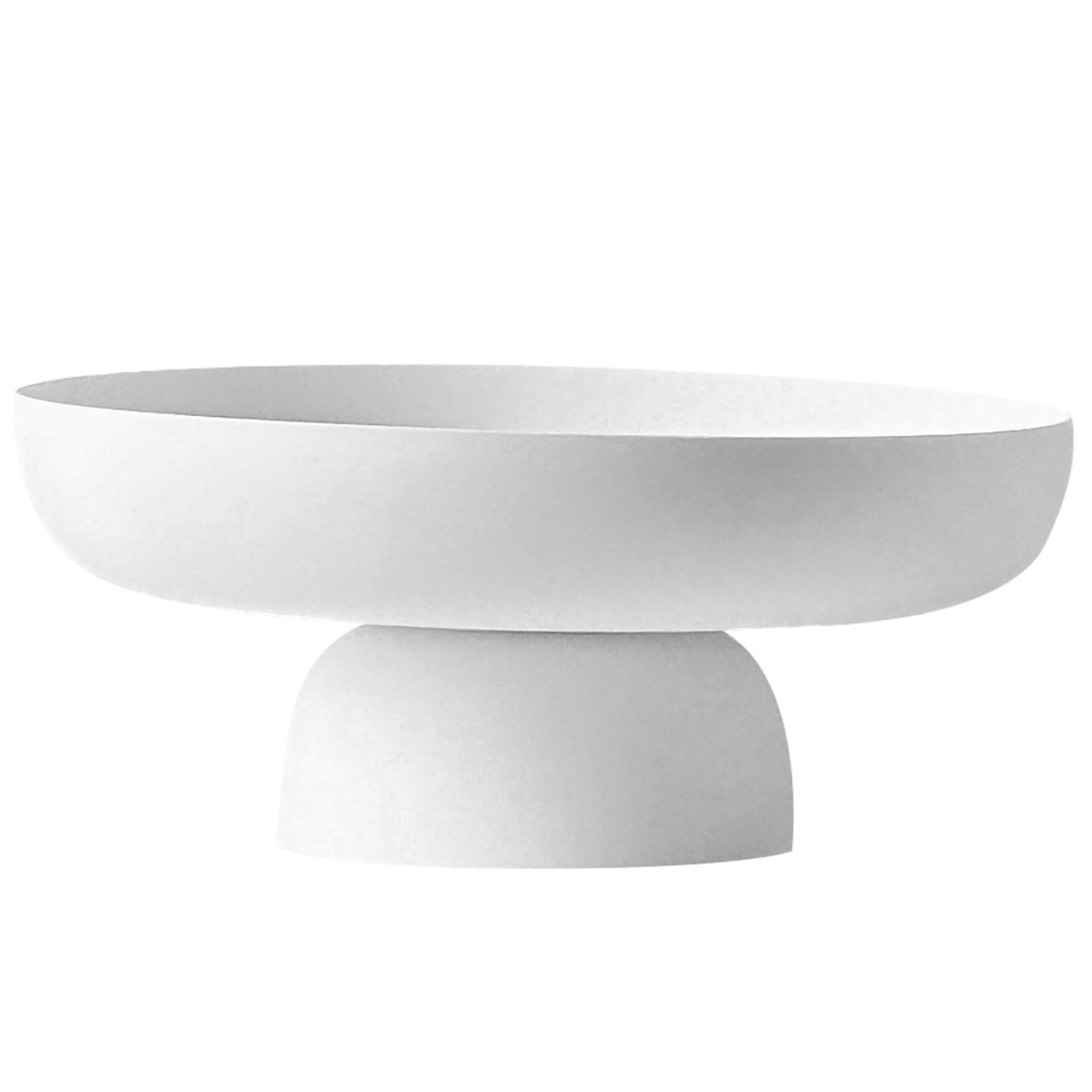 Wedhapy Decorative Fruit Bowl, 10.4 Inch Pedestal Bowl, Decorative Fruit Holder Dessert Display Stand with Drain Holes, Plastic Salad Serving Dish Snacks Tray with Removable Pedestal White