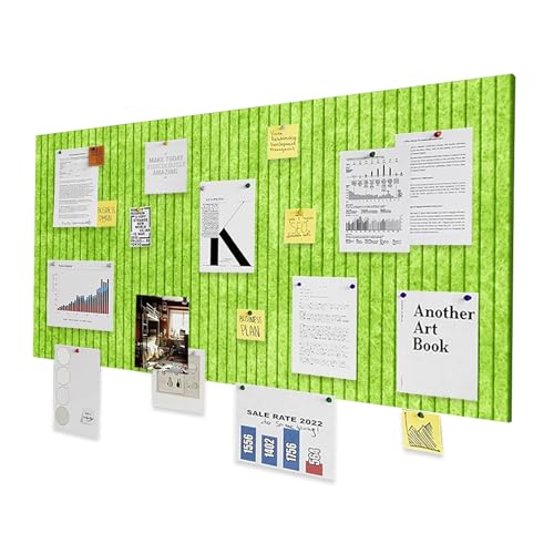 LUPATDY Bacheca Autoadesiva in Feltro, Bacheca in Sughero 60 x 40 cm, Lavagna in Sughero per Promemoria, 0,9 cm Spessore, Decorazione da Parete, Lavagna Pieghevole con Puntine, Verde Mela
