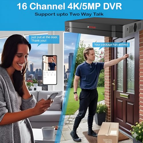 Image of CP Plus 16 Channel DVR | 4K Ultra HD Recording | H.265+ Compression | AI Functions | SMD Plus | HDMI /VGA Output | 16TB HDD Support | Remote Mobile App View [CP-UVR-1601L1N-4KI-V2]