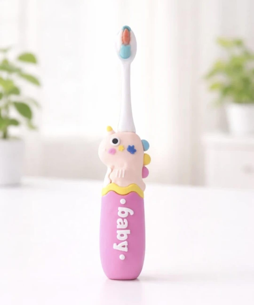 Kids 6+ Years Toothbrush Set of 1 Ultra Soft Bristle | Soft Bristles, Raised Tip to Clean Hard Reach Areas, Suction Cup (Pink)-image-2