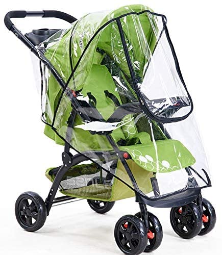Nyganmelloz Universal Stroller Rain Cover, Travel Weather Shield for Windproof, Waterproof, Stroller Weather Shield Universal with Rain Cover (Transparent)
