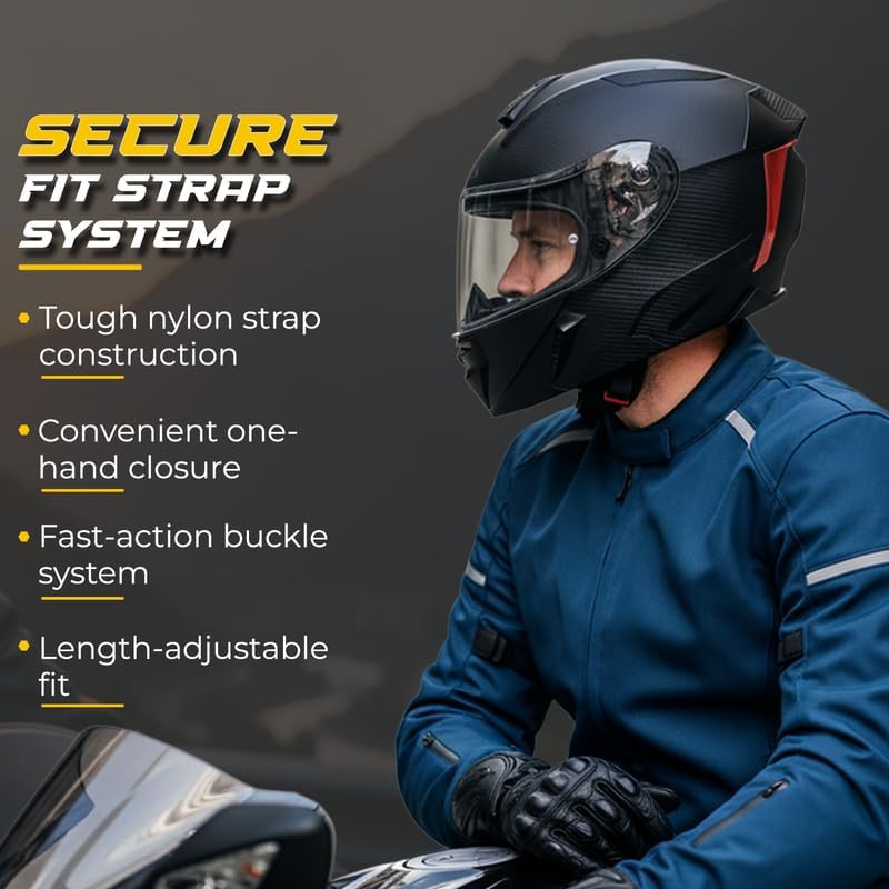 Image of Rydr AC Dx Flip-Up Full Face Motorbike Helmet | | Durable Two-Wheeler Helmet for Men and Women | Comfortable Fit with Air Ventilation for Safe Bike & Scooter Riding