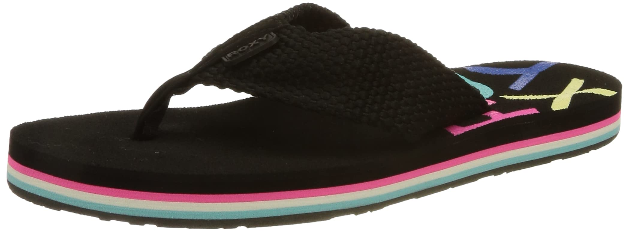Roxy Send It, Sandalia Mujer, Negro, 38 EU