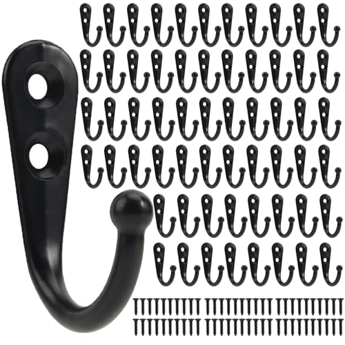 60 Pack Wall Hooks for Hanging, Heavy Duty Small Coat