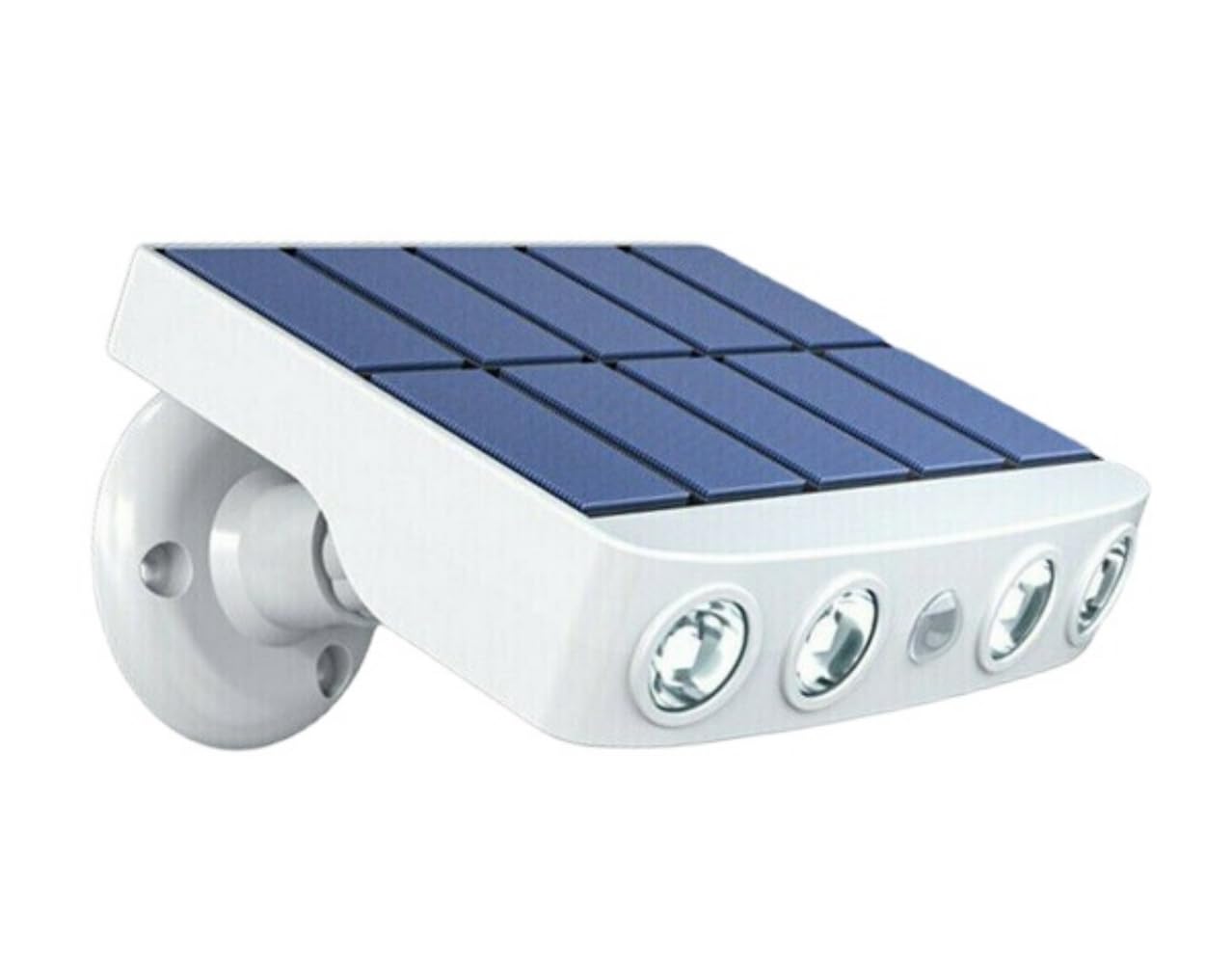 LED Solar Flood Light Motion Sensor Security Spot Wall Street Yard Outdoor Patio Lamp (White-White Light)