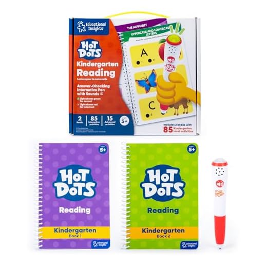 Educational Insights Hot Dots Jr. Let's Master Kindergarten Reading Set, Homeschool & Kindergarten Learn to Read Workbooks, 2 Books & Interactive Pen, 100 Reading Lessons, Ages 5+
