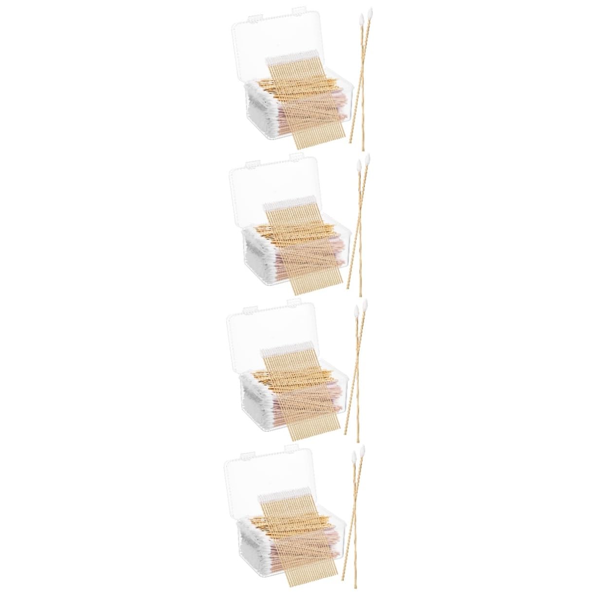Beavorty 4 Set Di Bastoncini Di Cotone Con Punta Di Precisione Per La Pulizia Delicata Delle Unghie E Del Trucco Riutilizzabile Con Punta Appuntita 100 Pezzi 500 Pezzi*4