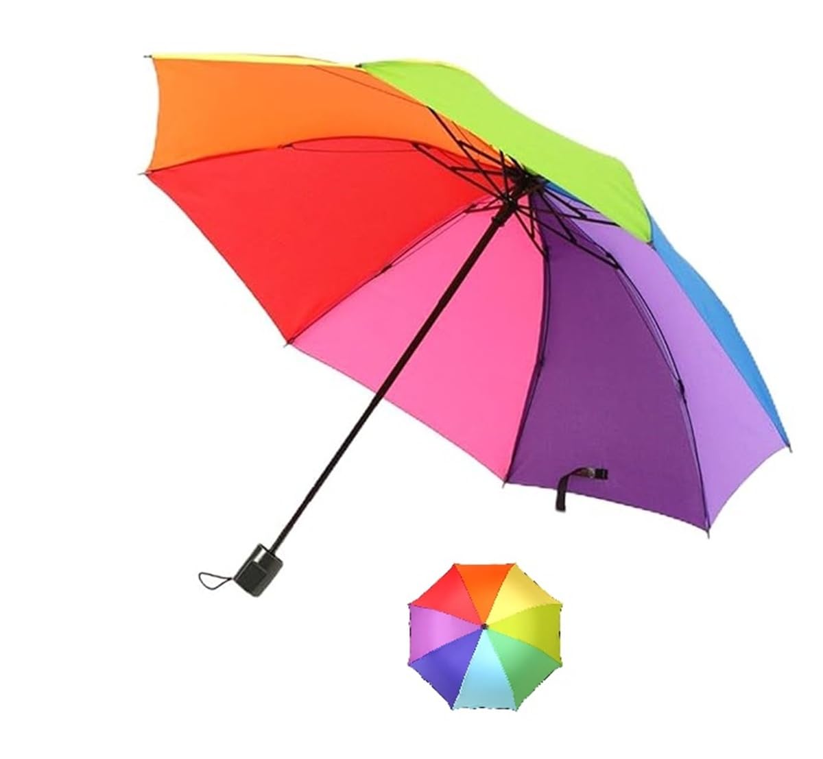 KSHMANIDHAYE 3 Fold Rainbow Umbrella for Adults Travel Umbrellas for Rain & Sun Light, Folding and Portable Umbrella for W...