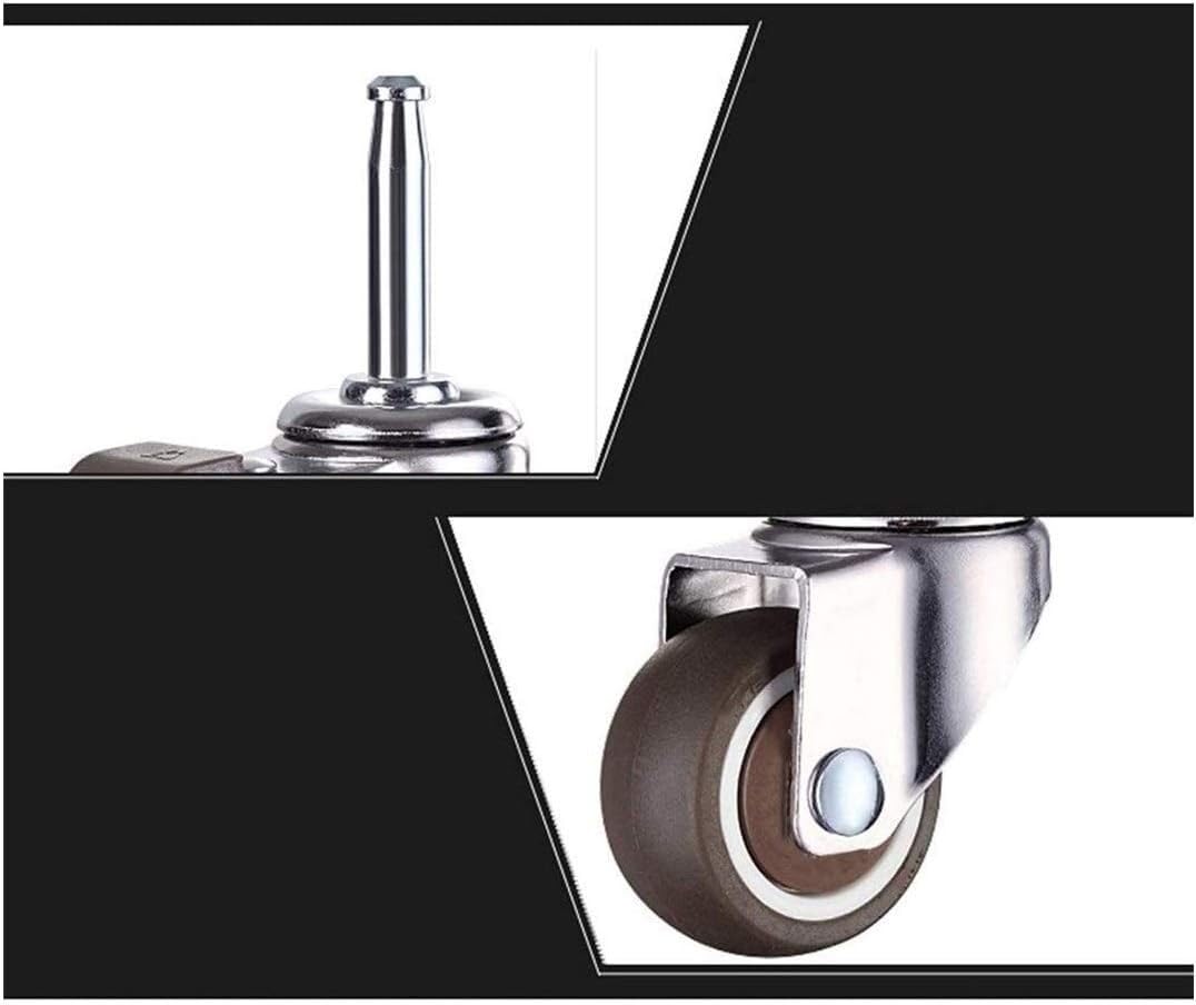 Lenkrollen, Lenkrollen, Lenkrolle, Möbelrollen mit Bremsen, Lenkrolle aus Gummi, M8-Montagestange, 360 Grad drehbar (4 Bremsen) (50 mm)