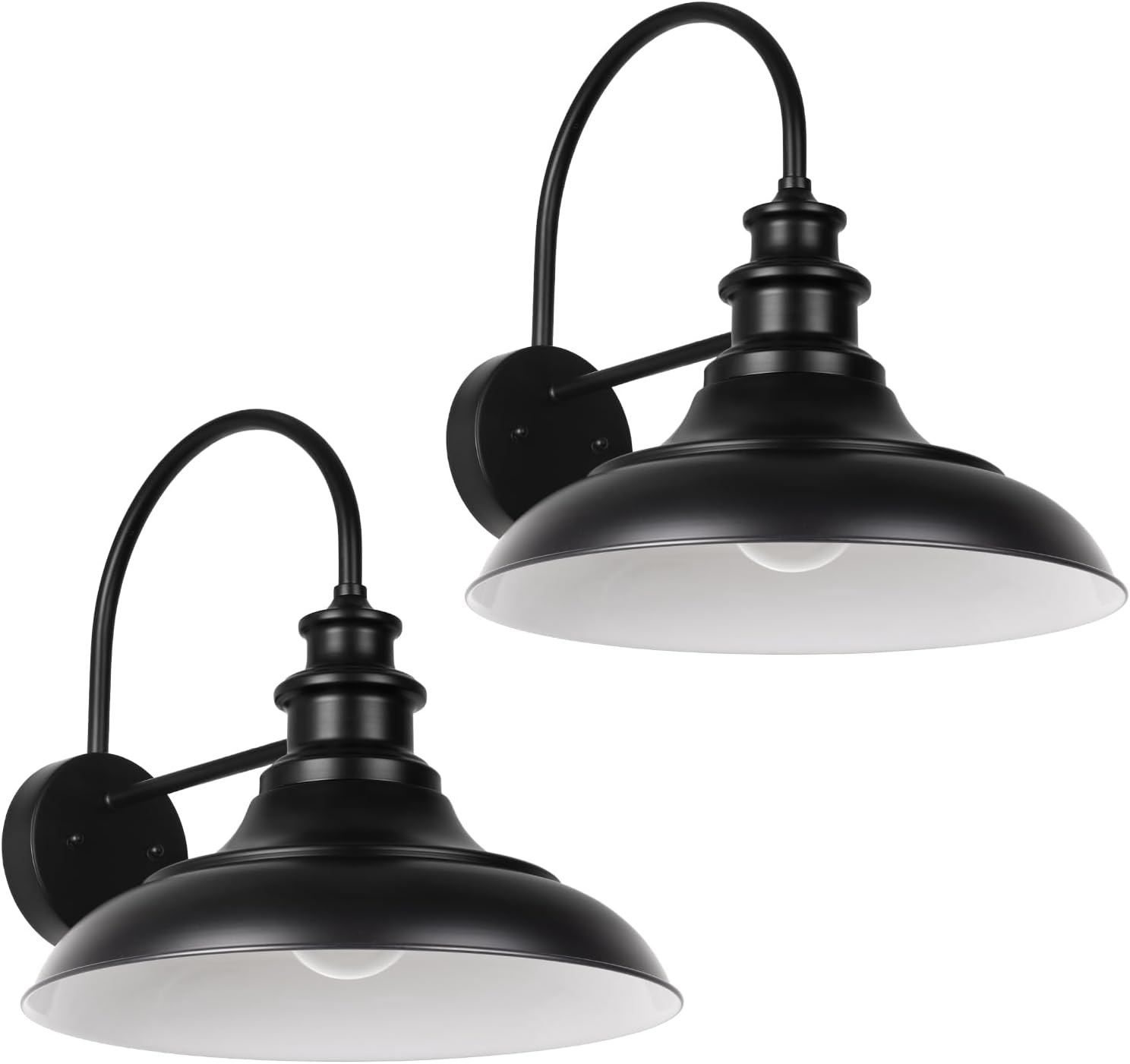 Dusk to Dawn Sensor Outdoor Barn Light Fixtures Outdoor Wall Sconces Farmhouse Wall Mount Lights Exterior Light Fixture Black Finish Industrial Wall Lantern for Porch, Entryways, 4 Pack