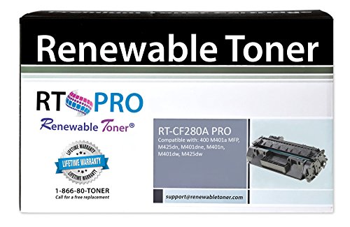 Renewable Toner Pro Compatible MICR Toner Cartridge Replacement for HP 80A CF280A Laser Printers M401 M425 MFP