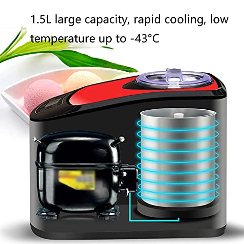 BAHAOMI Softeismaschine,Eismaschine Home 1,5 L Weich- / Hart-Eismaschine,Keine Vorkühlung Erforderlich,LCD-Bildschirm… – Bild 5