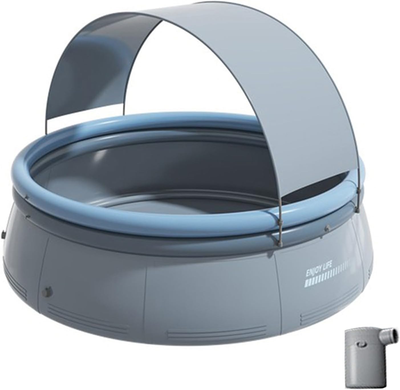 Piscina Redonda Inflable con Toldo Extraíble, Piscina Plegable con Bomba de Aire Automática, para Jardín y Exterior (300cm)