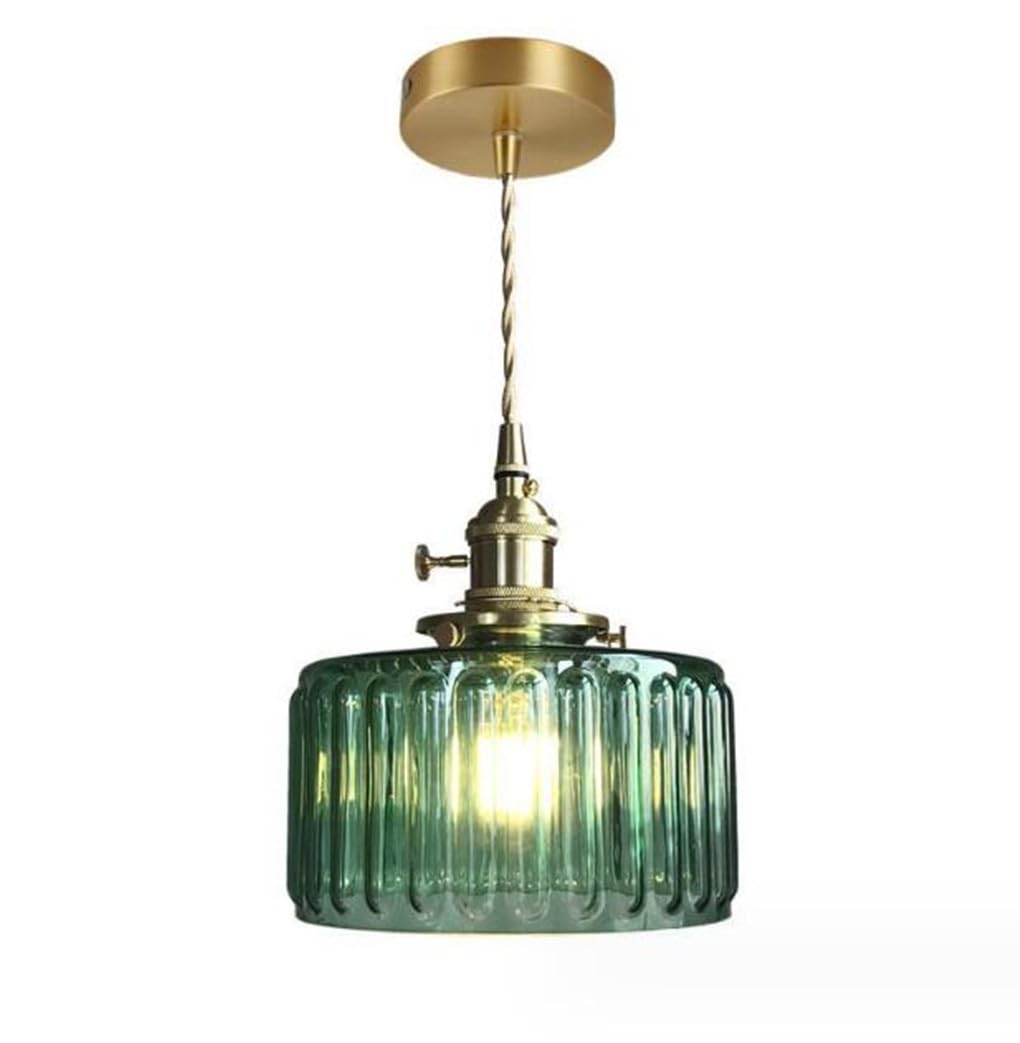SSNCcNC Hängeleuchte Messing Mit Glas – Retro Deckenlampe E27, 17,5x19 Cm, Für Wohnzimmer & Küche