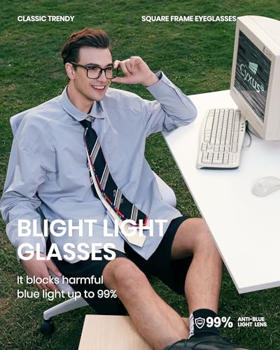 Image of Cyxus Blue Light Glasses for Women Men Stylish Computer Glasses Reduce Eye Strain UV Protection for Screen
