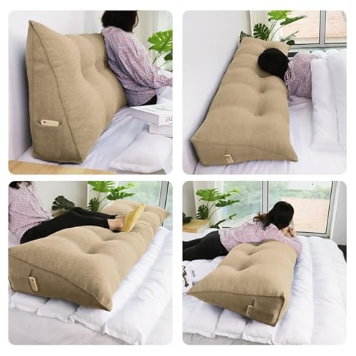 Wowmax Headboard Pillow Queen Triangular Bed Wedge Pillow For Headboard Wedge Pillow Headboard For Daybed Bunk Bed Large Bolster Pillow For Bed, 85% Linen 15% Cotton Blend thumb #2