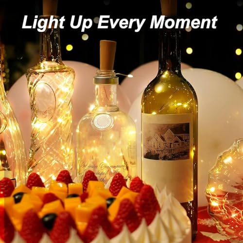Image of ANKRI Wine 20 LEDs Wine Bottle Cork Copper Wire String Battery Operated Fairy Lights for Bottle DIY Home Party Wedding Diwali Decoration | Pack of 1