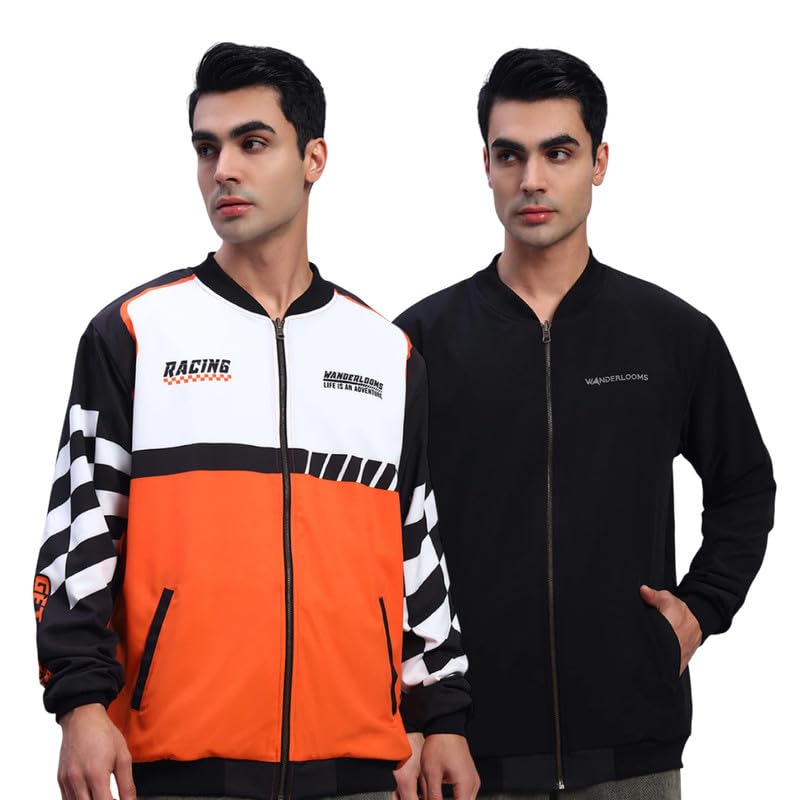 Everyday Reversible Bomber Mens Jacket | Sun Protection Jacket for Men Stylish Latest Full Sleeves | Printed Zipper Reflective Jacket for Men's & Boy's-image-29