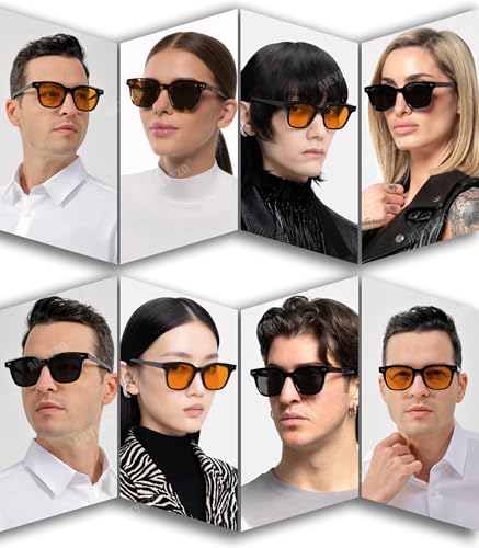 AIEYEZO Square Sunglasses for Women Men Fashion Sunnies, TR90 Frame Sun Glasses Trendy Retro Shades2