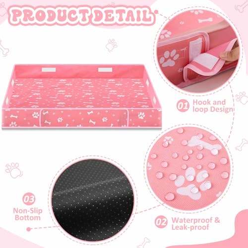 Marsui Dog Playpen Bottom Pad Fits for 36 Inch 4 Panels Pet Exercise Mat Puppy Crate Pad Reusable Washable Pet Training Pee Mat Hoop and Loop Design, Playpen Not Included - Image 4