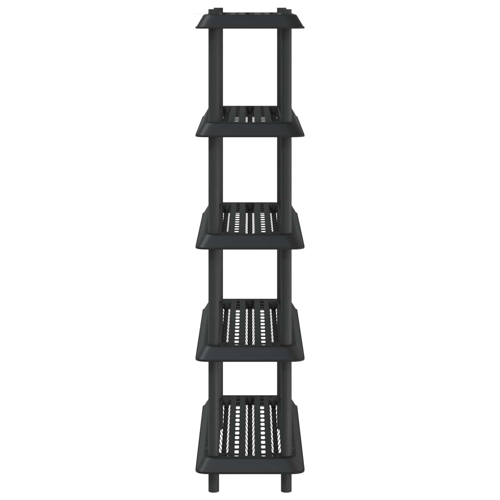 Scaffale in plastica a 5 ripiani, 100 x 40 x 177 cm, in polipropilene, antracite | Scaffale in plastica resistente alle intemperie a 5 ripiani con fori di drenaggio per balcone, garage, terrazze e dispensa.