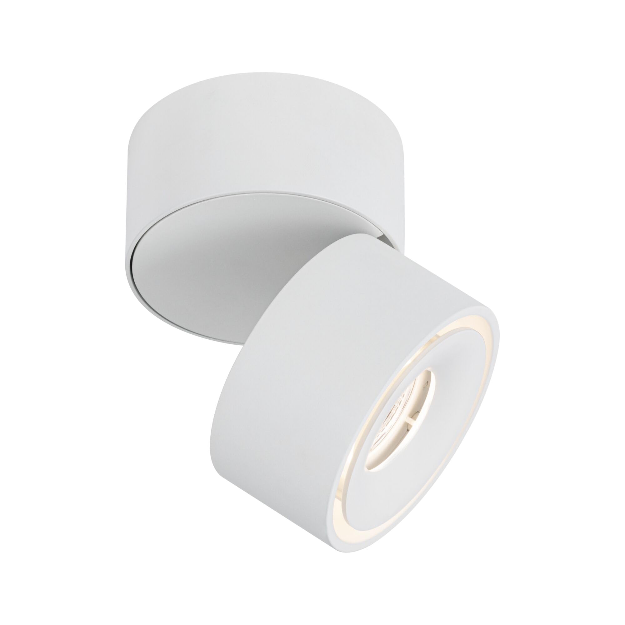 Paulmann 93373 Spot encastré LED Plafonnier Spircle 78 mm avec 1 x 8,0 W blanc chaud Blanc dépoli Luminaire apparent Aluminium Plafonnier 3000 K