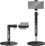 NEEWER BASICS Phone Floor Stand with Horizontal Extension Arm, Adjustable Bed Phone Holder Clamp Mount Compatible with iPhone 16 15 Pro Max Plus Samsung for Video Recording, Weighted Metal Base, ST009
