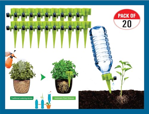 Image of Techhark Drip Irrigation kit for Home Garden, Self-Watering Spikes for Plants, Automatic Plant Water Devices (20 PCs 100% leak Proof)