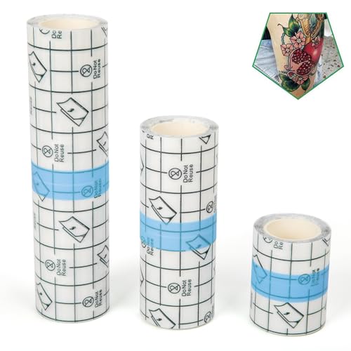 Image of Flatoedu 3 Rolls Tattoo Aftercare Bandage - Waterproof Transparent Film for Tattoo Initial Healing and Skin Repair Adhesive Tattoo Supply Wrap Second Skin Tattoo Cover (2 Inch, 4 Inch, 6 Inch)