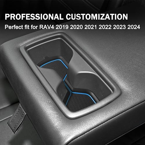 Inserto de portavasos 3D para Toyota Rav4 2 piezas azul miniatura 3