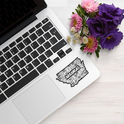 Image of Arkansas State Sticker - USA States Vinyl Decal 5 Inch, Waterproof Arkansas Map Sticker for Car Bumper, Laptop, Truck, Wall