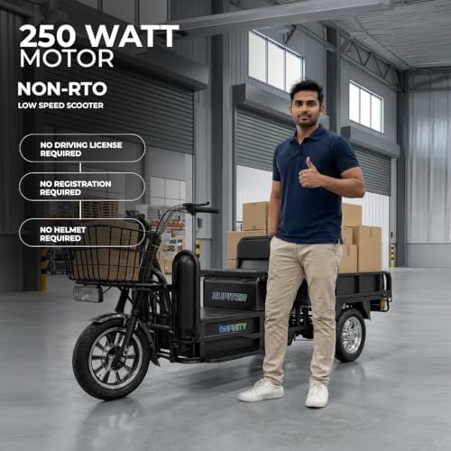 Image of Enfinity Zupiter XL Low Speed 3-Wheeler Electric Loader Scooter with 60V Lithium-Ion Battery & Charger, 80-90 km Range, 600 kg Weight Capacity, Non-RTO