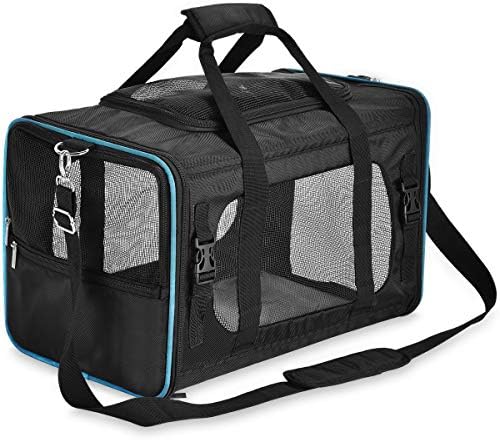 PPOGOO Pet Travel Carriers Soft-Sided for Cats and Dogs Airline Approved Non-Toxic Odorless