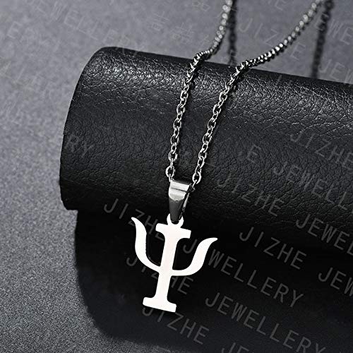 Psi Symbol Necklace, Stainless Steel Psychology Psychiatry Psi Symbol Pendant for Psychology Student Graduate Medical Sign Jewelry (Silver)…2