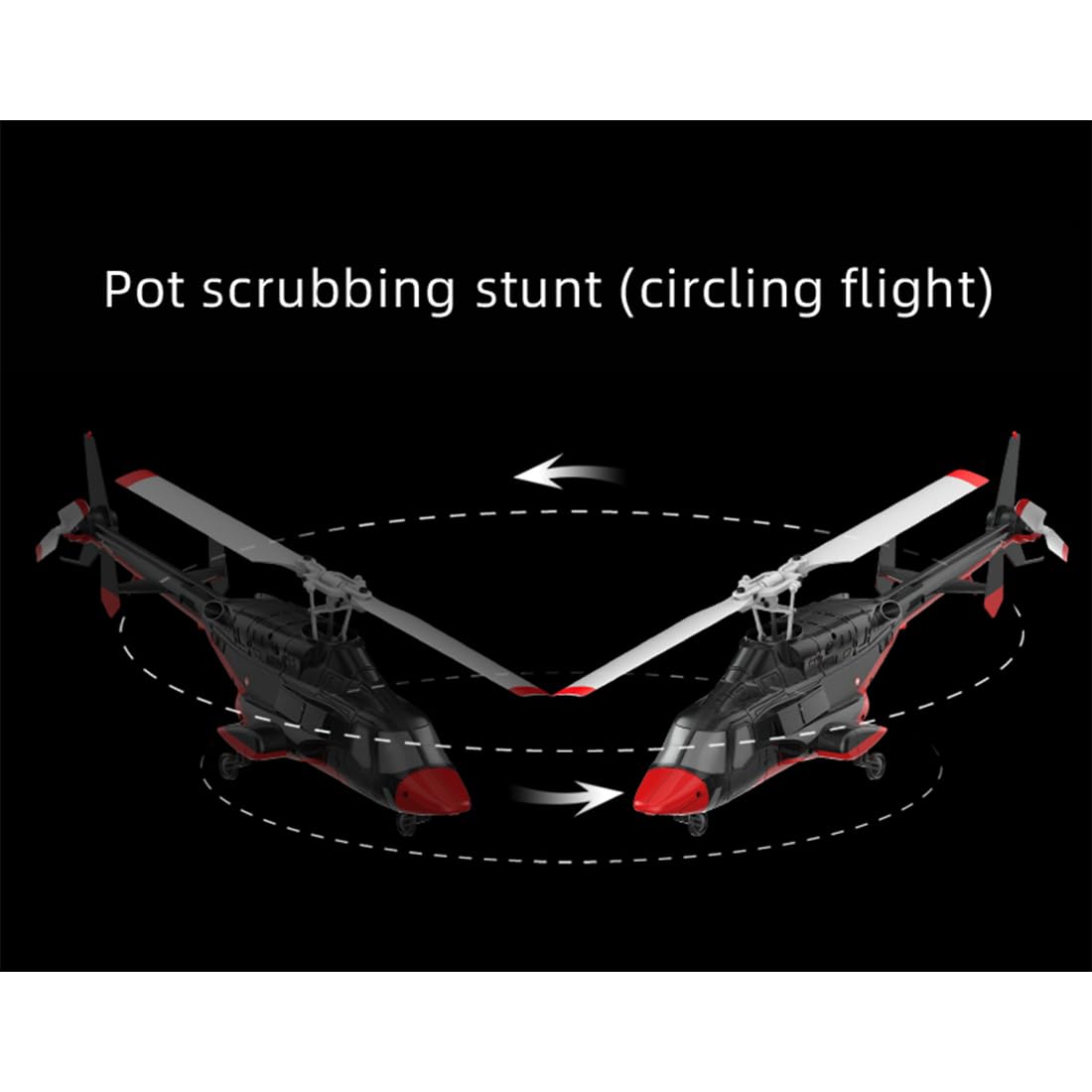 Elicottero radiocomandato A61, scala Air Wolf 1/52, con giroscopio a 6 assi e flusso ottico, aereo radiocomandato 4CH Flybarless RC con avvio One-Key, RTF per principianti, bianco e nero