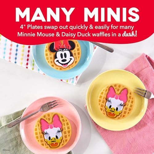 Image of Disney Dash MultiMaker Mini System Removable Plate Set - Ceramic Coating Replacement Plates for Waffle Breakfast - Waffle Maker Not Included - 4-Inch - 2-Pack - Minnie & Daisy