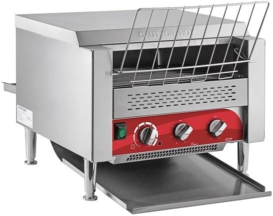 Commercial Conveyor Toaster, 14.5 Inch Wide, 3 Inch Opening, Silver Stainless Steel, 1200 Slices per Hour, 208V 3600W, Electric Countertop, Pass-Through Design