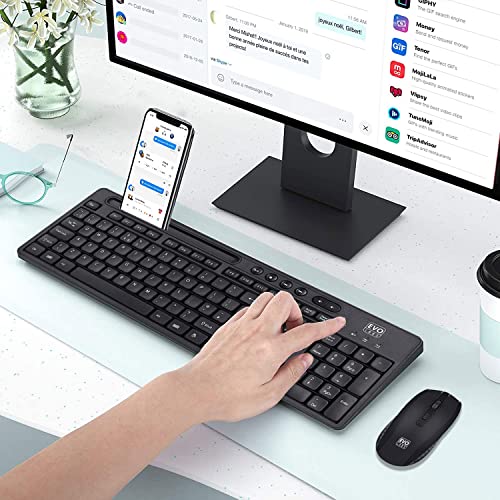 Ensemble clavier et souris sans fil Qwerty UK WM-757UK noir ergonomique