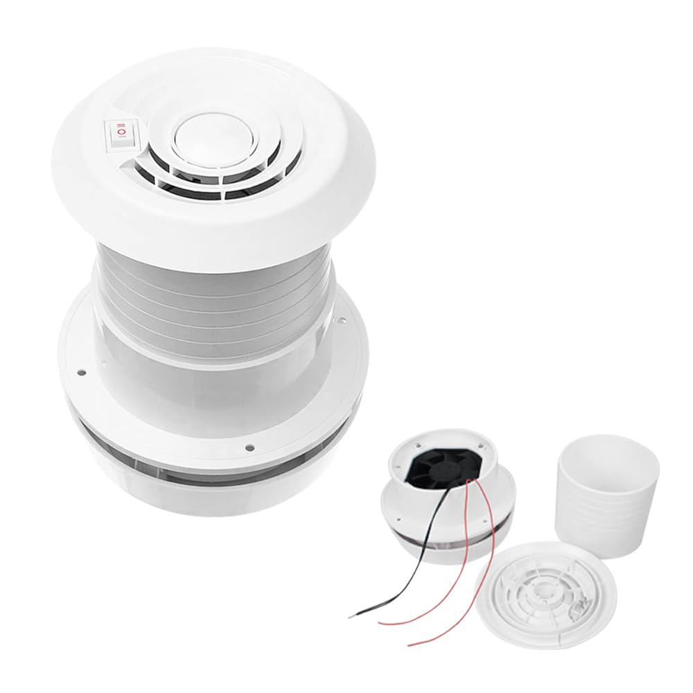 MASO Exhaust Cooling Fan 12V RV Motorhome Roof Vent Ventilation 3W 1800RPM 60CFM Mushroom Shaped Energy-saving for Homes Trailer Travel Caravan