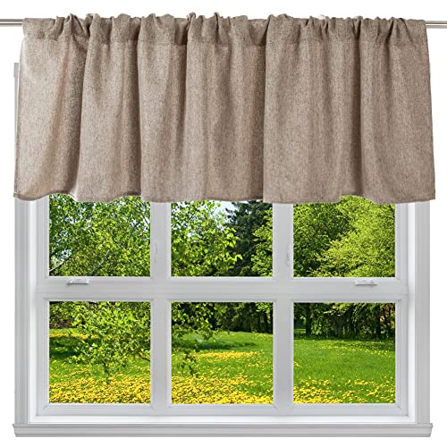 Jola'S House 2 Pack Burlap Window Curtain Valances Farmhouse Style Window Treatment Decor Curtains Rod Pocket Valances thumb #1
